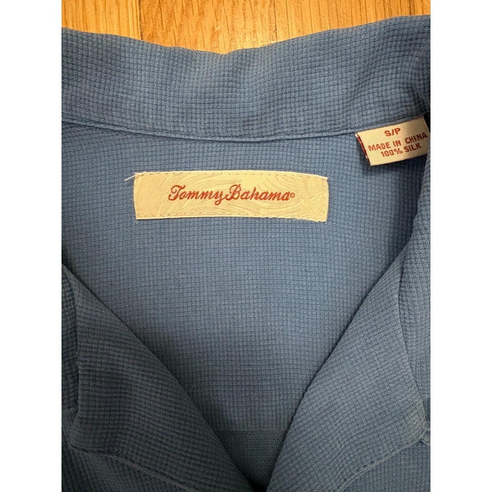 Tommy Bahama Silk Cotton Camp Shirt XL Blue Resort Casual - Picture 3 of 14
